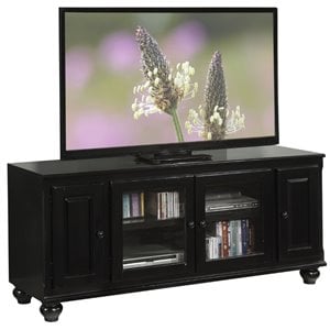 Bowery Hill 4-Door Wooden TV Stand for TVs up to 59 Inches in Black