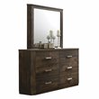 Bowery Hill Rectangular Landscape Wall Mirror in Antique Walnut