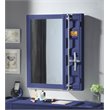 Bowery Hill Full-Length Metal Vanity Mirror with Storage in Blue