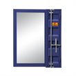 Bowery Hill Full-Length Metal Vanity Mirror with Storage in Blue