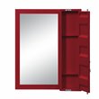 Bowery Hill Full-Length Metal Vanity Mirror with Storage in Red