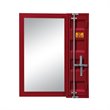 Bowery Hill Full-Length Metal Vanity Mirror with Storage in Red