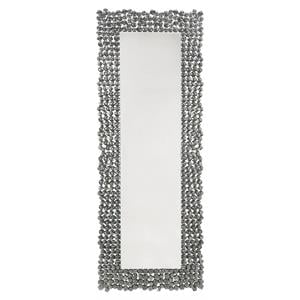 Bowery Hill Wooden Frame Wall Mirror with Faux Gems Trim in Mirrored