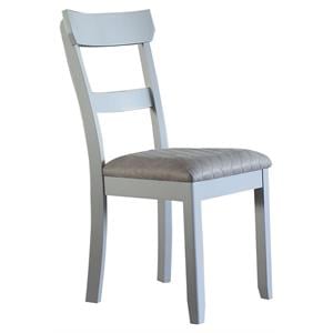 Bowery Hill Wooden Side Chair Set of 2 in Two Tone Gray and Pearl Gray