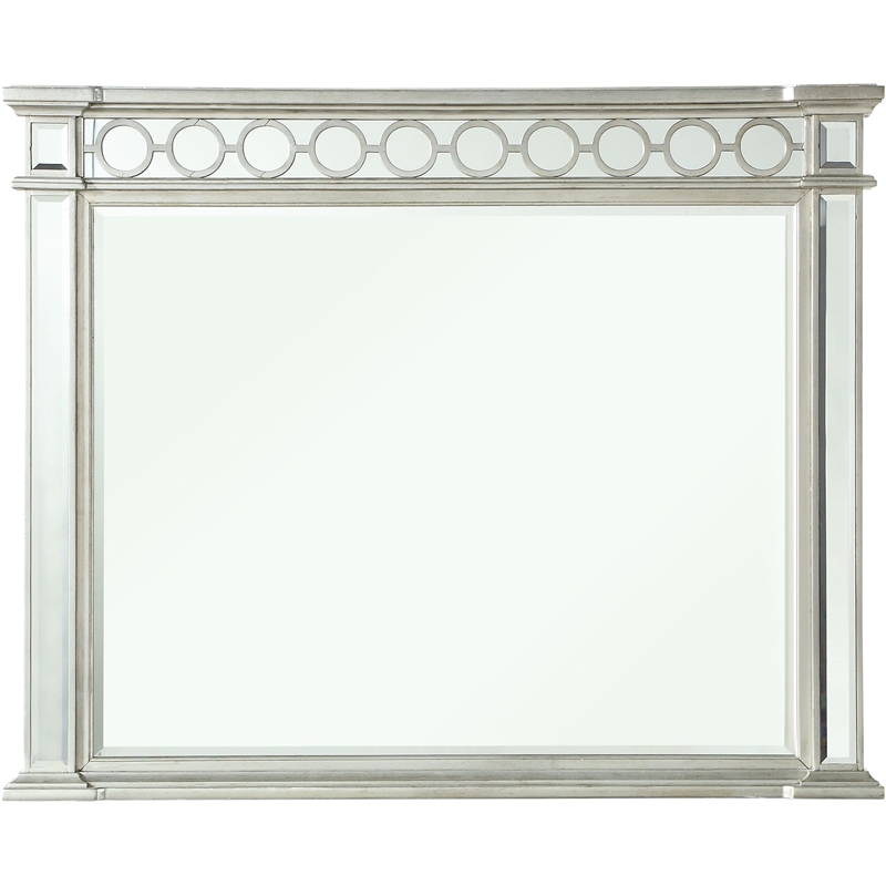 Bowery Hill Rectangular Wooden Wall Mirror in Mirrored Finish