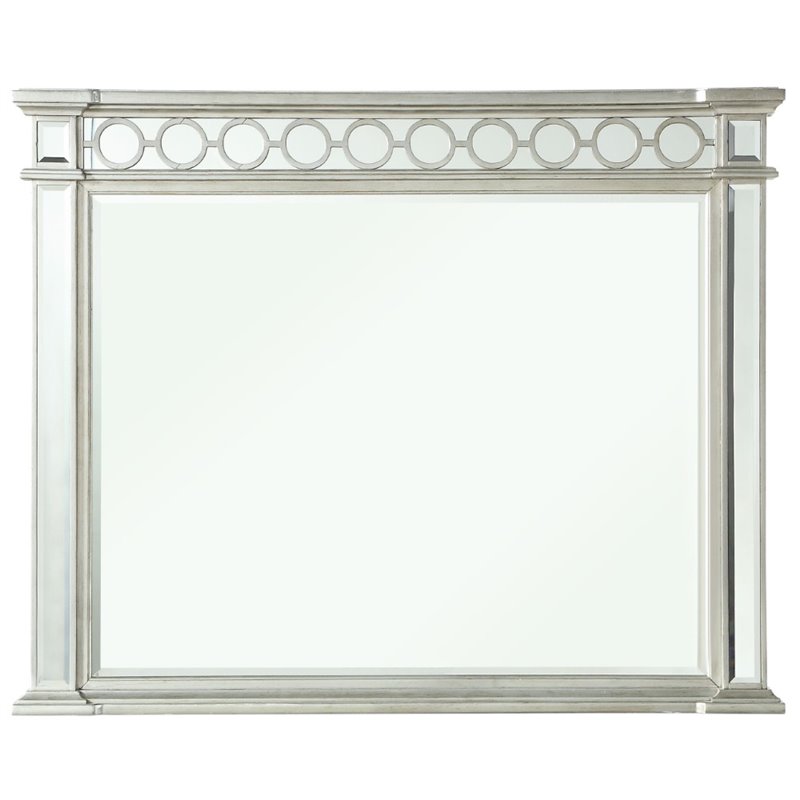 Bowery Hill Rectangular Wooden Wall Mirror in Mirrored Finish