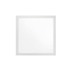 Bowery Hill Square Wooden Wall Mirror with Metal Legs in White