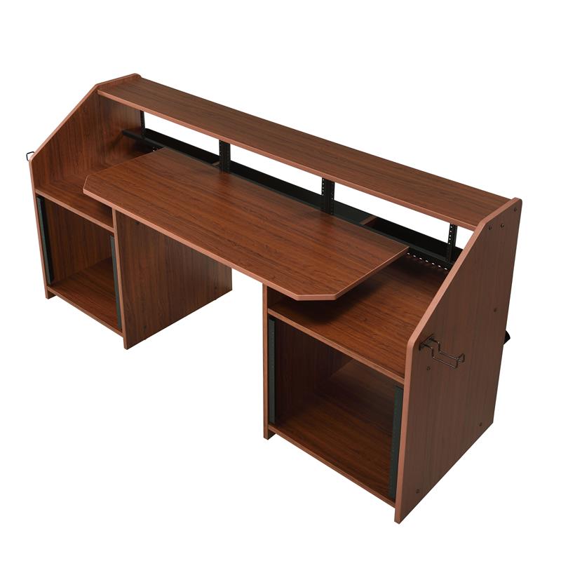 Bowery Hill Music Desk with Shelves in Natural and Black Finish