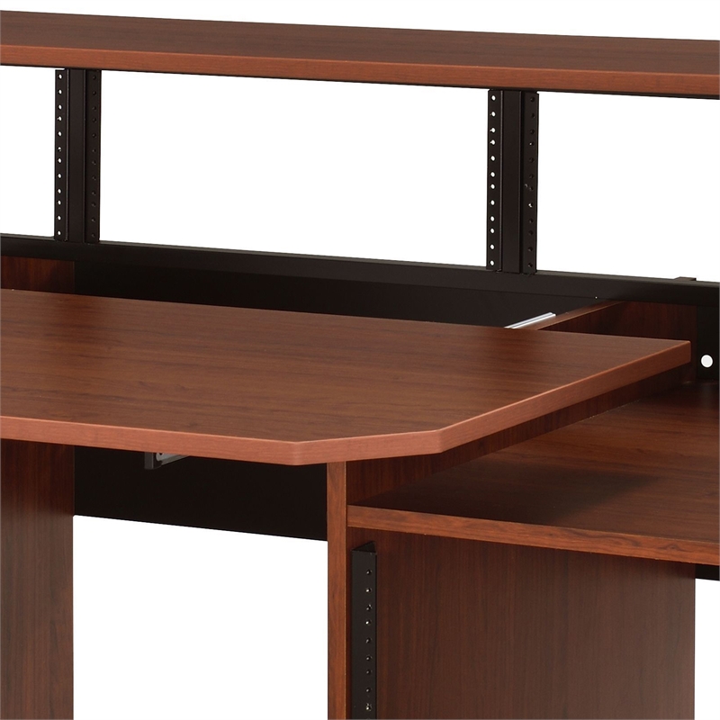 Bowery Hill Music Desk with Shelves in Natural and Black Finish