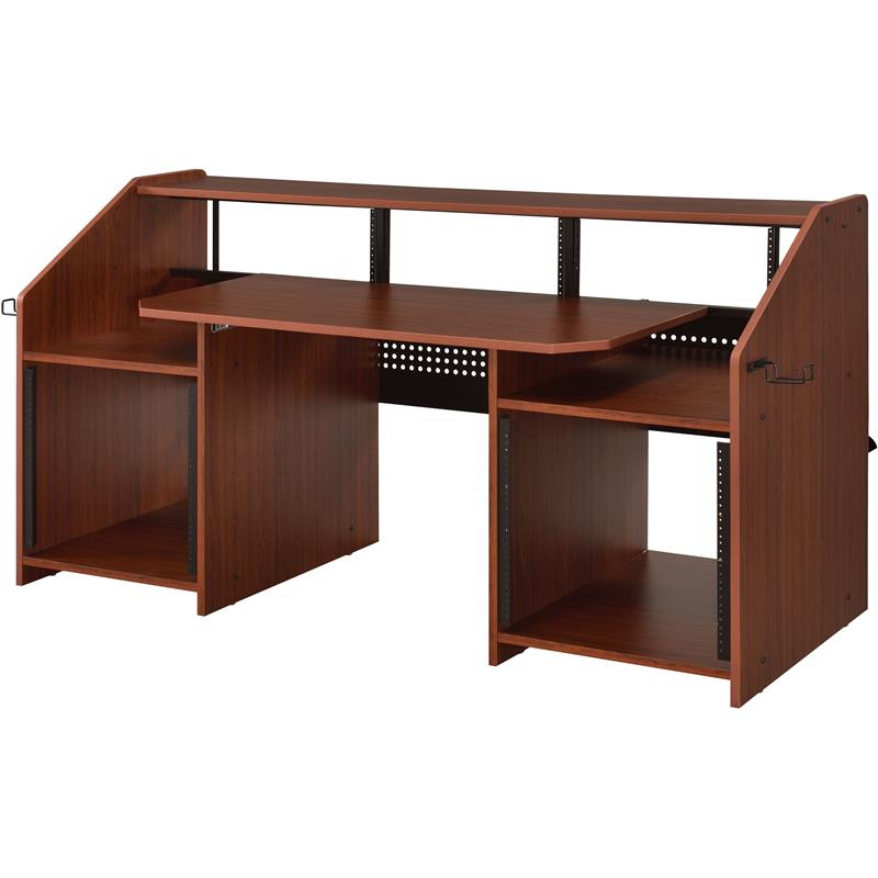 Bowery Hill Music Desk with Shelves in Natural and Black Finish