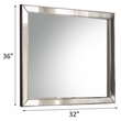 Bowery Hill Rectangular Wall Mirror with Platinum Pieced Frame in Silver