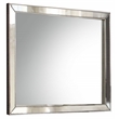 Bowery Hill Rectangular Wall Mirror with Platinum Pieced Frame in Silver