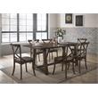 Bowery Hill Rectangular Wooden Trestle Base Dining Table in Dark Oak
