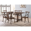 Bowery Hill Rectangular Wooden Trestle Base Dining Table in Dark Oak