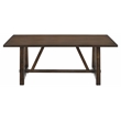Bowery Hill Rectangular Wooden Trestle Base Dining Table in Dark Oak