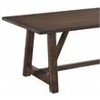 Bowery Hill Rectangular Wooden Trestle Base Dining Table in Dark Oak