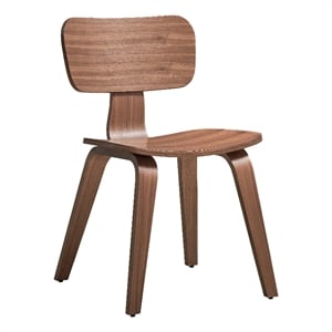 Bowery Hill 17-Inch Scandinavian Wooden Side Chair Set of 2 in Walnut