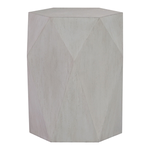 Bowery Hill Contemporary Wood Hexagonal End Table in Antique White