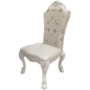 Bowery Hill 20-Inch Faux Leather Side Chair Set of 2 in Bone White