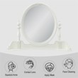 Bowery Hill Transitional Wood Round Wall Mirror in Ivory Finish