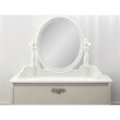 Bowery Hill Transitional Wood Round Wall Mirror in Ivory Finish