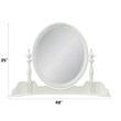 Bowery Hill Transitional Wood Round Wall Mirror in Ivory Finish