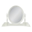 Bowery Hill Transitional Wood Round Wall Mirror in Ivory Finish
