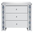 Bowery Hill 3-Drawer Glass Top Mirrored Console Table with Crystal Inserts