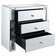 Bowery Hill 3-Drawer Glass Top Mirrored Console Table with Crystal Inserts