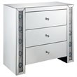 Bowery Hill 3-Drawer Glass Top Mirrored Console Table with Crystal Inserts
