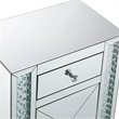 Bowery Hill 2-Drawer Mirrored Nightstand with Crystal Inserts