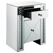 Bowery Hill 2-Drawer Mirrored Nightstand with Crystal Inserts