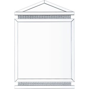 Bowery Hill Glass Wall Decor Mirror in Mirrored and Faux Ice Cube Crystals