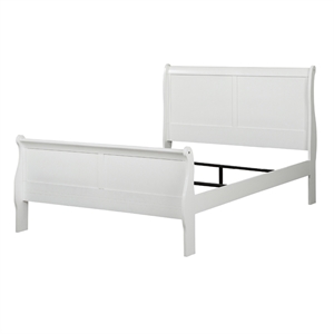 Bowery Hill Eastern King Sleigh Bed with Antique Brass Hardware in White