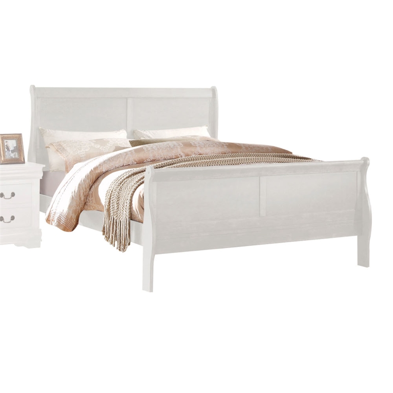 Bowery Hill Eastern King Sleigh Bed with Antique Brass Hardware in White