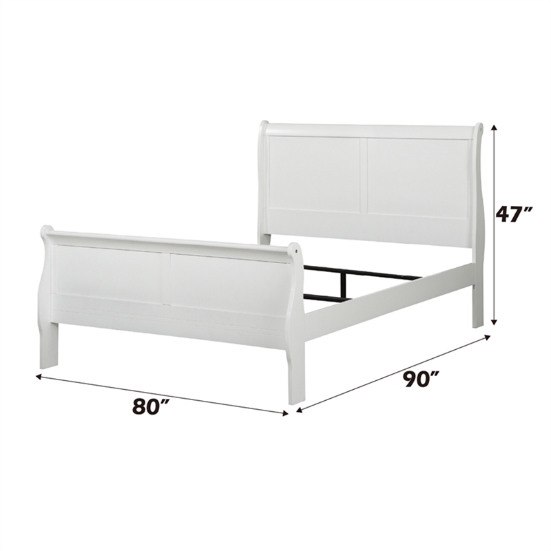 Bowery Hill Eastern King Sleigh Bed with Antique Brass Hardware in White