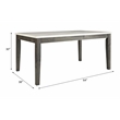 Bowery Hill Rectangular Marble Top Dining Table in White and Gray Oak