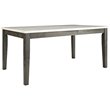 Bowery Hill Rectangular Marble Top Dining Table in White and Gray Oak