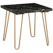 Bowery Hill 22-Inch Square Marble Top End Table in Black and Gold
