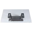 Bowery Hill Rectangular Dining Table in Stainless Steel and Clear Glass