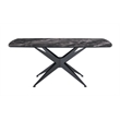 Bowery Hill Rectangular Dining Table with Tempered Glass Top in Black