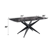 Bowery Hill Rectangular Dining Table with Tempered Glass Top in Black