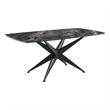 Bowery Hill Rectangular Dining Table with Tempered Glass Top in Black
