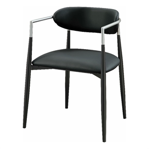 Bowery Hill Upholstered Arm Chair Set of 2 in Black Faux Leather