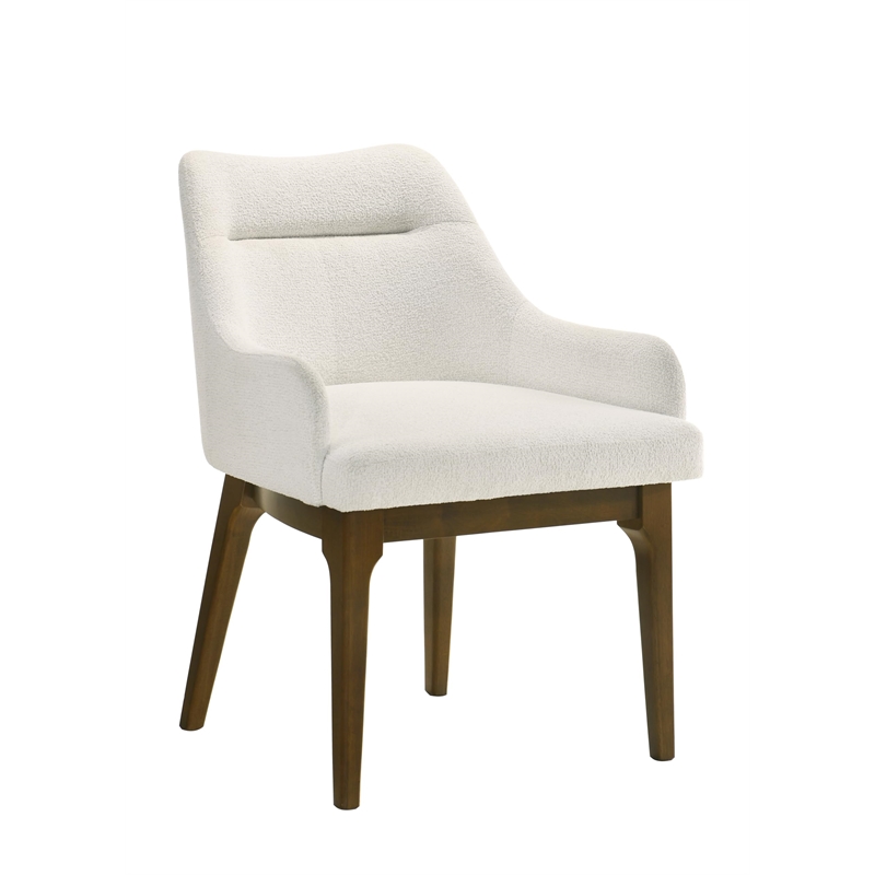 Bowery Hill Upholstered Side Chair Set of 2 in Chenille and Vintage Oak