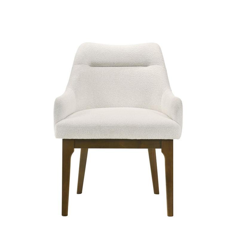 Bowery Hill Upholstered Side Chair Set of 2 in Chenille and Vintage Oak