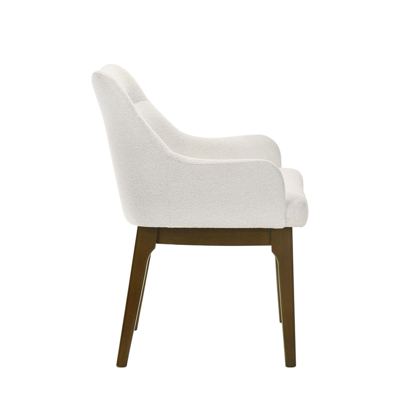 Bowery Hill Upholstered Side Chair Set of 2 in Chenille and Vintage Oak