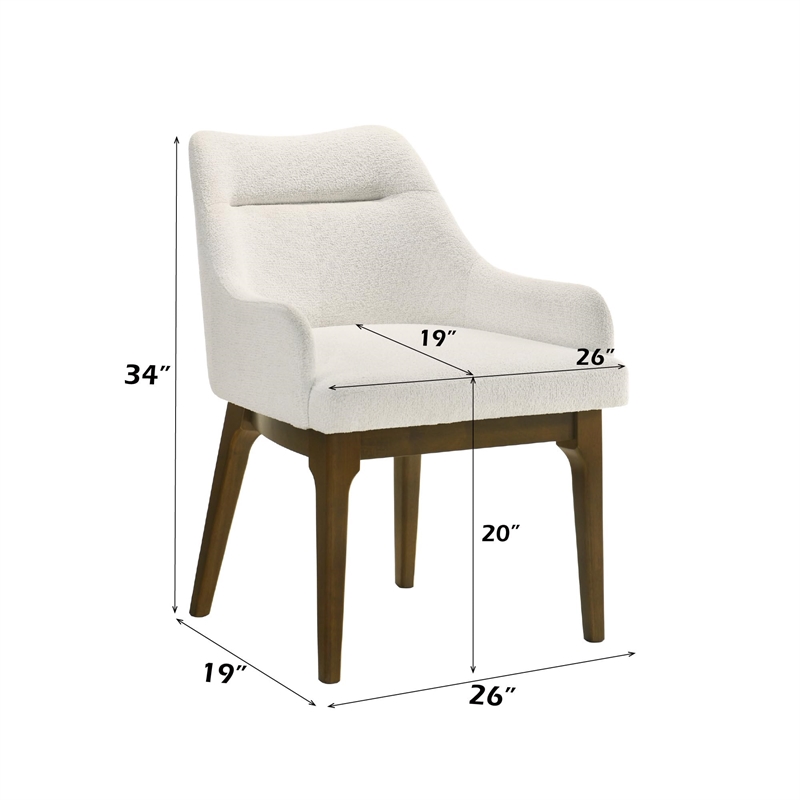 Bowery Hill Upholstered Side Chair Set of 2 in Chenille and Vintage Oak
