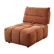 Bowery Hill Modular Armless Chair with Adjustable Back in Coral Red Linen