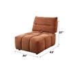 Bowery Hill Modular Armless Chair with Adjustable Back in Coral Red Linen